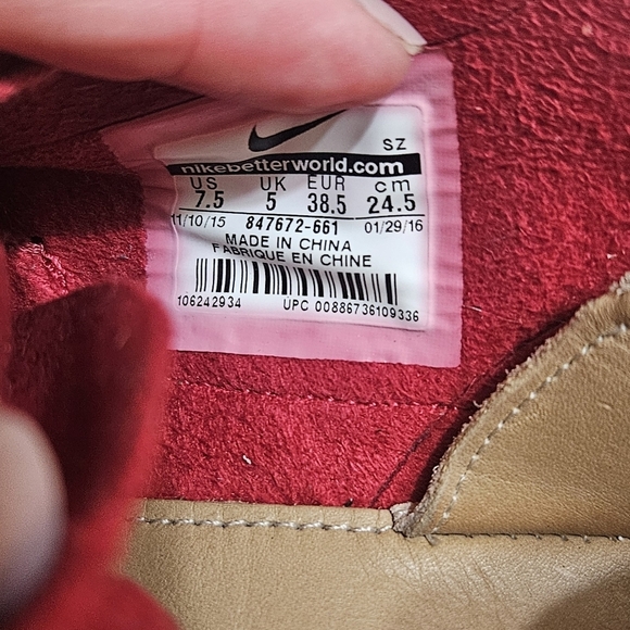 NIKE 2015 Air Max's Royal Gym Red Suede & Leather Men's Size 7.5  Sneakers Shoes - Picture 3 of 6